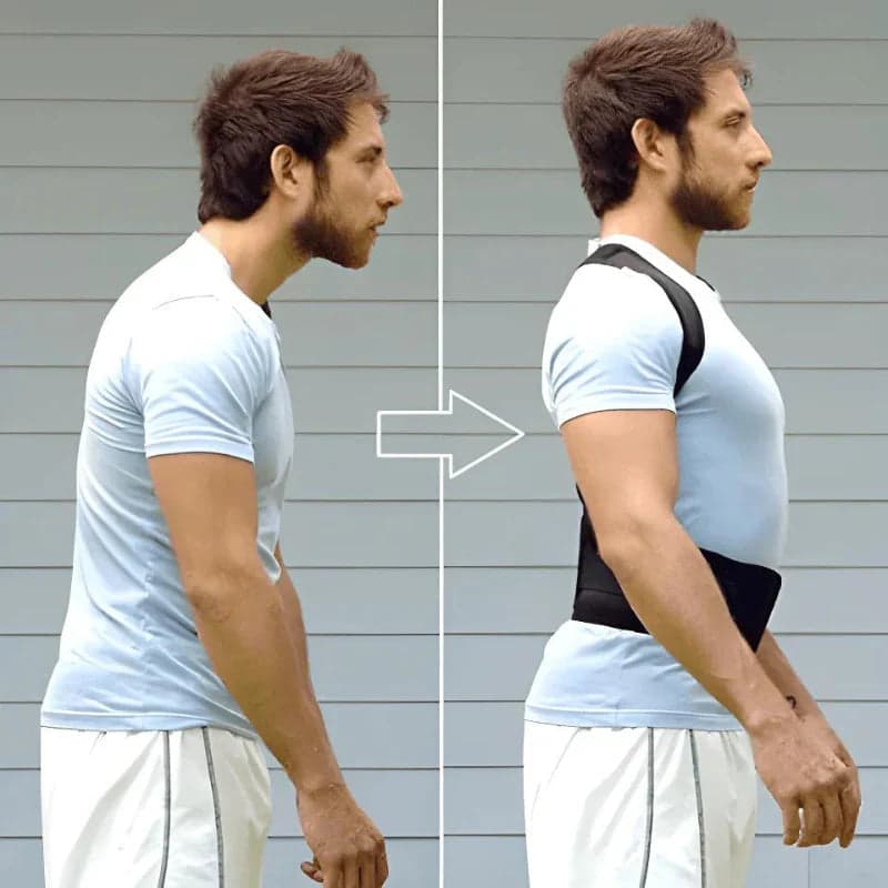 Woman wearing posture corrector